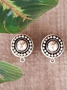 TierraCast Ethnic Design Clip-On Earring Component in an Antiqued Silver Finish